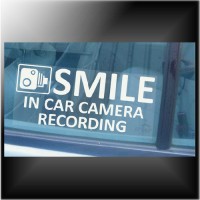 1 x Vehicle In Car Camera Recording Sticker-Smile CCTV Sign-Van,Lorry,Truck,Taxi,Bus